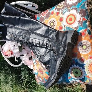 Over the knee combat boots